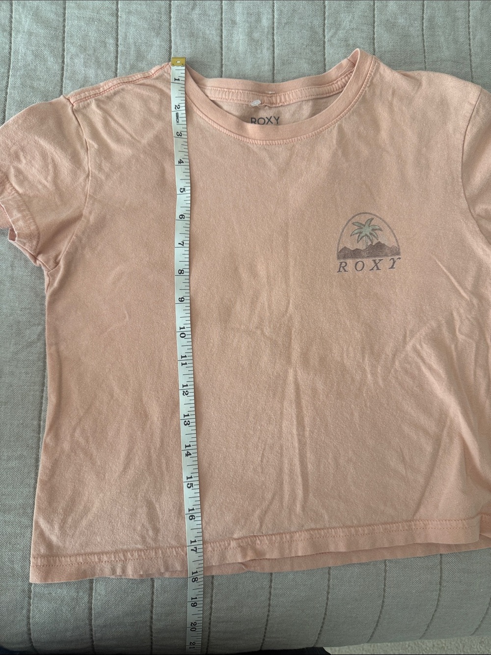 Roxy Light Pink Tee with Mint Palm Graphic - Picture 5 of 5